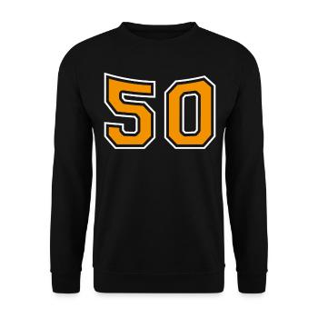 Number 50 Orange - Unisex Sweatshirt - black - Front - Alina (178cm) & Michal (187cm)