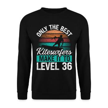 36 Kitesurf Level 36 Year Retro Kiteboarding - Unisex Sweatshirt - black - Front - Alina (178cm) & Michal (187cm)