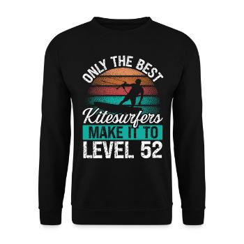 52 Kitesurf Level 52 Year Retro Kiteboarding - Unisex Sweatshirt - black - Front - Alina (178cm) & Michal (187cm)