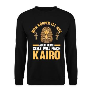 Meine Seele will nach Kairo - Unisex Pullover - Schwarz - Vorne - Alina (178cm) & Michal (187cm)