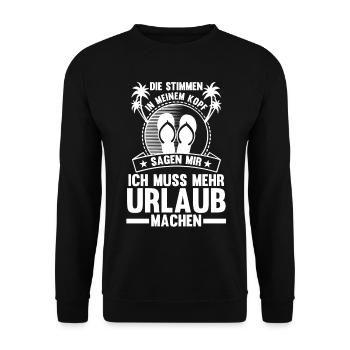 Die Stimmen in meinem Kopf sagen mir ich muss in d - Unisex Pullover - Schwarz - Vorne - Alina (178cm) & Michal (187cm)