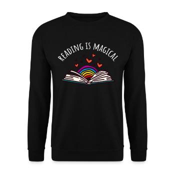 Reading Books Book Lovers Bookworm Library - Unisex Sweatshirt - black - Front - Alina (178cm) & Michal (187cm)