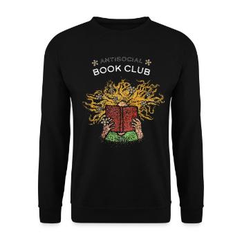 Bücher Introvertiert Buchliebhaber Romane Buchclub - Unisex Pullover - Schwarz - Vorne - Alina (178cm) & Michal (187cm)