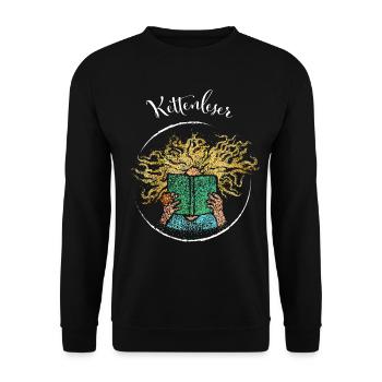 Leseratte Bücher Literatur Romane Leseratte - Unisex Pullover - Schwarz - Vorne - Alina (178cm) & Michal (187cm)