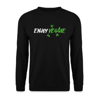 enjoy veggie - Unisex Sweatshirt - black - Front - Alina (178cm) & Michal (187cm)