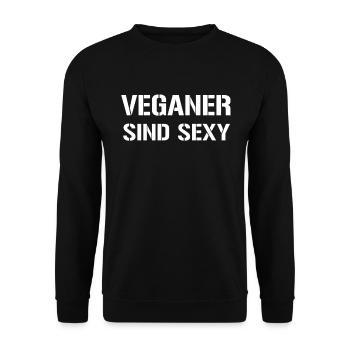 Veganer Spruch - Unisex Pullover - Schwarz - Vorne - Alina (178cm) & Michal (187cm)