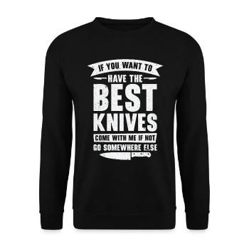 Knifemaking Knife Making Bladesmith Smithing - Unisex Sweatshirt - black - Front - Alina (178cm) & Michal (187cm)