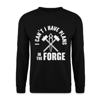 Knifemaking Knife Making Bladesmith Smithing Knife - Unisex Sweatshirt - black - Front - Alina (178cm) & Michal (187cm)