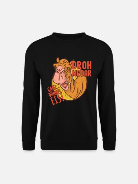 Kamel Dromedar Ganz dünnes Eis Wortwitz DROHmedar - Unisex Pullover - Schwarz