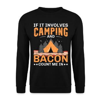 When it comes to camping and bacon, I'm a cam - Unisex Sweatshirt - black - Front - Alina (178cm) & Michal (187cm)