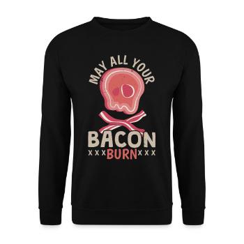 Que tout votre bacon brûle le bacon amateur de viande - Sweat-shirt Unisexe - noir - Devant - Alina (178cm) & Michal (187cm)