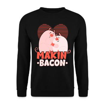 Makin' Bacon Amateur de viande Mangeur de bacon Keto Ket - Sweat-shirt Unisexe - noir - Devant - Alina (178cm) & Michal (187cm)