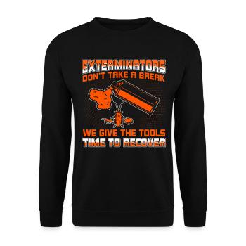 Vermin fighters do not take a break Exterminators - Unisex Sweatshirt - black - Front - Alina (178cm) & Michal (187cm)