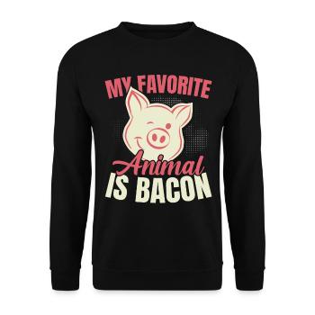 My favorite animal is bacon meat lover Spec - Unisex Sweatshirt - black - Front - Alina (178cm) & Michal (187cm)
