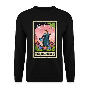 The Gardener Tarot Card Shaman Fortune Telling - Unisex Sweatshirt - black - Front - Alina (178cm) & Michal (187cm)