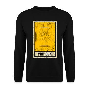 The Sun Tarot Card Shaman Fortune Telling - Unisex Sweatshirt - black - Front - Alina (178cm) & Michal (187cm)