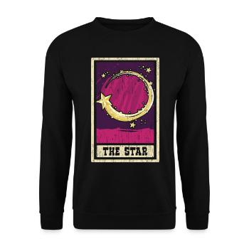 Der Stern Tarotkarte Schamane Wahrsagerei - Unisex Pullover - Schwarz - Vorne - Alina (178cm) & Michal (187cm)