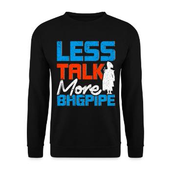 Less talking more bagpipes - Unisex Sweatshirt - black - Front - Alina (178cm) & Michal (187cm)