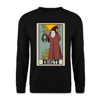 Ermite Tarot Card Shaman Fortune Telling - Unisex Sweatshirt - black - Front - Alina (178cm) & Michal (187cm)