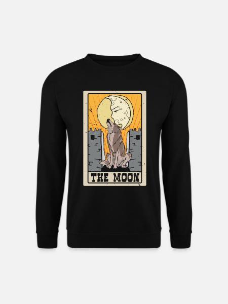Der Mond Tarotkarte Schamane Wahrsagerei - Unisex Pullover - Schwarz