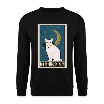 Der Mond Tarotkarte Schamane Wahrsagerei - Unisex Pullover - Schwarz - Vorne - Alina (178cm) & Michal (187cm)