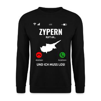 Zypern Cyprus Mittelmeer Insel Urlaub Idee - Unisex Pullover - Schwarz - Vorne - Alina (178cm) & Michal (187cm)