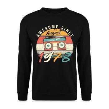1978 July Retro - Unisex Sweatshirt - black - Front - Alina (178cm) & Michal (187cm)
