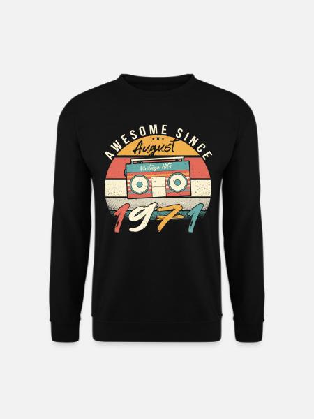 August 1971 Geschenkidee - Unisex Pullover - Schwarz