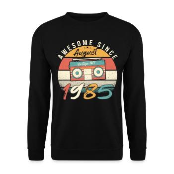 Geboren Im August 1985 - Unisex Pullover - Schwarz - Vorne - Alina (178cm) & Michal (187cm)