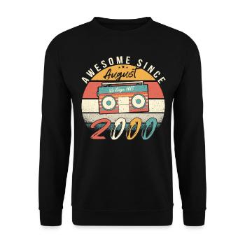 Année de naissance 2000 en août - Sweat-shirt Unisexe - noir - Devant - Alina (178cm) & Michal (187cm)