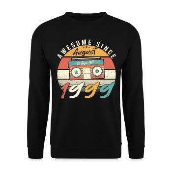 Geburtsjahr 1999 Im August - Unisex Pullover - Schwarz - Vorne - Alina (178cm) & Michal (187cm)