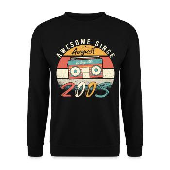 Year of birth 2003 in August - Unisex Sweatshirt - black - Front - Alina (178cm) & Michal (187cm)