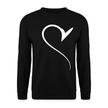Half Wise Heart Simple - Unisex Sweatshirt - black - Front - Alina (178cm) & Michal (187cm)