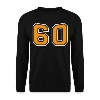 Numéro 60 Orange - Sweat-shirt Unisexe - noir - Devant - Alina (178cm) & Michal (187cm)