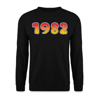 1982 Lucky Year In Orange - Yellow Design - Unisex Sweatshirt - black - Front - Alina (178cm) & Michal (187cm)