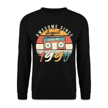 Baujahr 1990 Im August - Unisex Pullover - Schwarz - Vorne - Alina (178cm) & Michal (187cm)