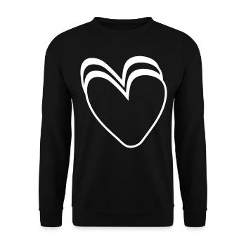 Cœurs Blancs - Sweat-shirt Unisexe - noir - Devant - Alina (178cm) & Michal (187cm)