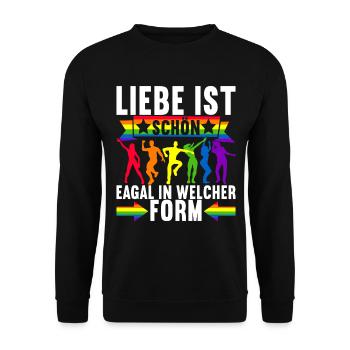 LGBTQ Gay Pride - Unisex Pullover - Schwarz - Vorne - Alina (178cm) & Michal (187cm)