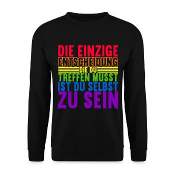 LGBTQ Gay Pride - Unisex Pullover - Schwarz - Vorne - Alina (178cm) & Michal (187cm)