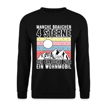 Camping Wohnmobil - Unisex Pullover - Schwarz - Vorne - Alina (178cm) & Michal (187cm)