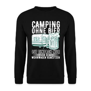 Camping Wohnmobil - Unisex Pullover - Schwarz - Vorne - Alina (178cm) & Michal (187cm)
