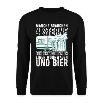 Camping Wohnmobil - Unisex Pullover - Schwarz - Vorne - Alina (178cm) & Michal (187cm)
