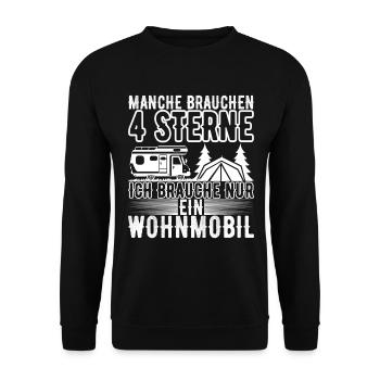 Camping Wohnmobil - Unisex Pullover - Schwarz - Vorne - Alina (178cm) & Michal (187cm)