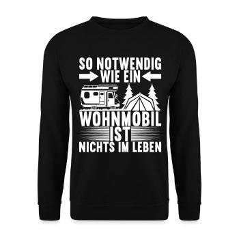 Camping Wohnmobil - Unisex Pullover - Schwarz - Vorne - Alina (178cm) & Michal (187cm)