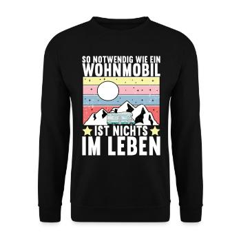 Camping Wohnmobil - Unisex Pullover - Schwarz - Vorne - Alina (178cm) & Michal (187cm)