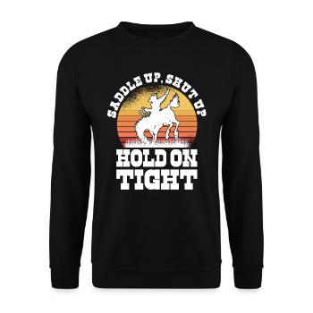 Rodéo Western Cowboy Wild West Retro Horse - Sweat-shirt Unisexe - noir - Devant - Alina (178cm) & Michal (187cm)