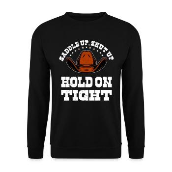 Rodéo Western Cowboy Wild West Retro Horse - Sweat-shirt Unisexe - noir - Devant - Alina (178cm) & Michal (187cm)