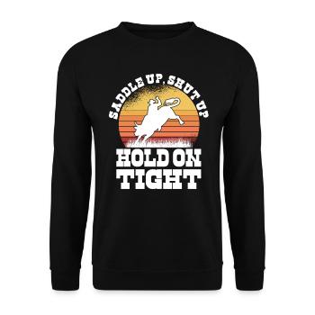 Rodéo Western Cowboy Wild West Retro Horse - Sweat-shirt Unisexe - noir - Devant - Alina (178cm) & Michal (187cm)