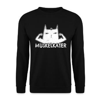 Bodybuilding Bodybuilder Fitness Gym Muskelkater - Unisex Pullover - Schwarz - Vorne - Alina (178cm) & Michal (187cm)