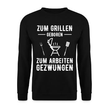Grillen Grill Grillsaison - Unisex Pullover - Schwarz - Vorne - Alina (178cm) & Michal (187cm)